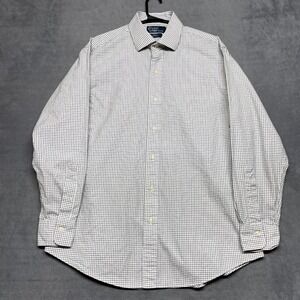 Polo Ralph Lauren Dress Shirt Mens 16.5 Black White Check Cotton Custom Fit
